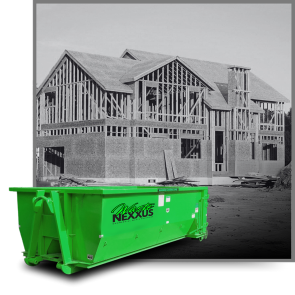 Dumpsters in front of a house