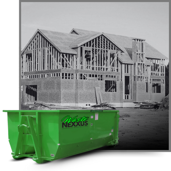 Dumpsters in front of a house
