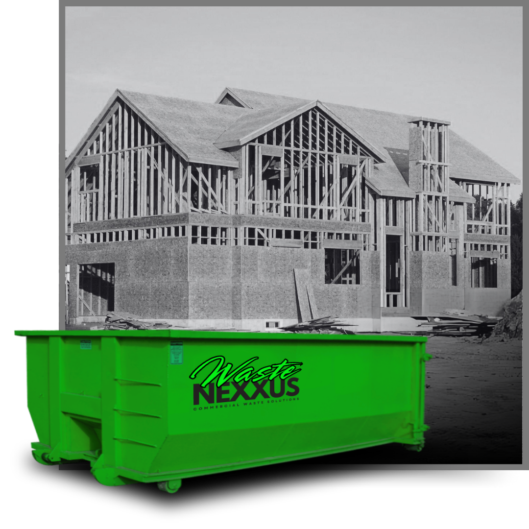 Dumpsters in front of a house