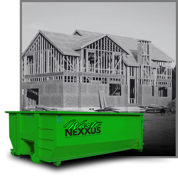 Dumpsters in front of a house