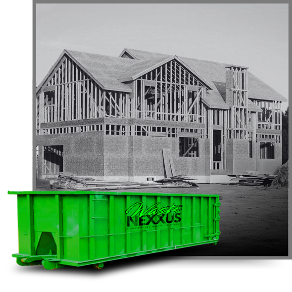 Dumpsters in front of a house
