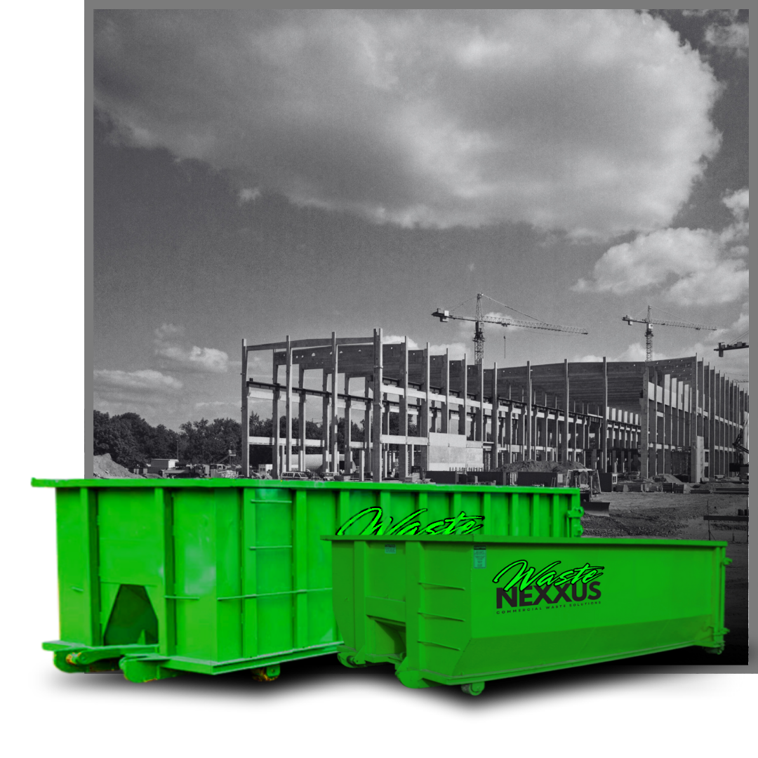 Two dumpsters in the construction site