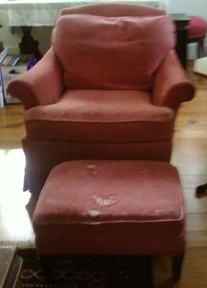Upholstery sample before photo