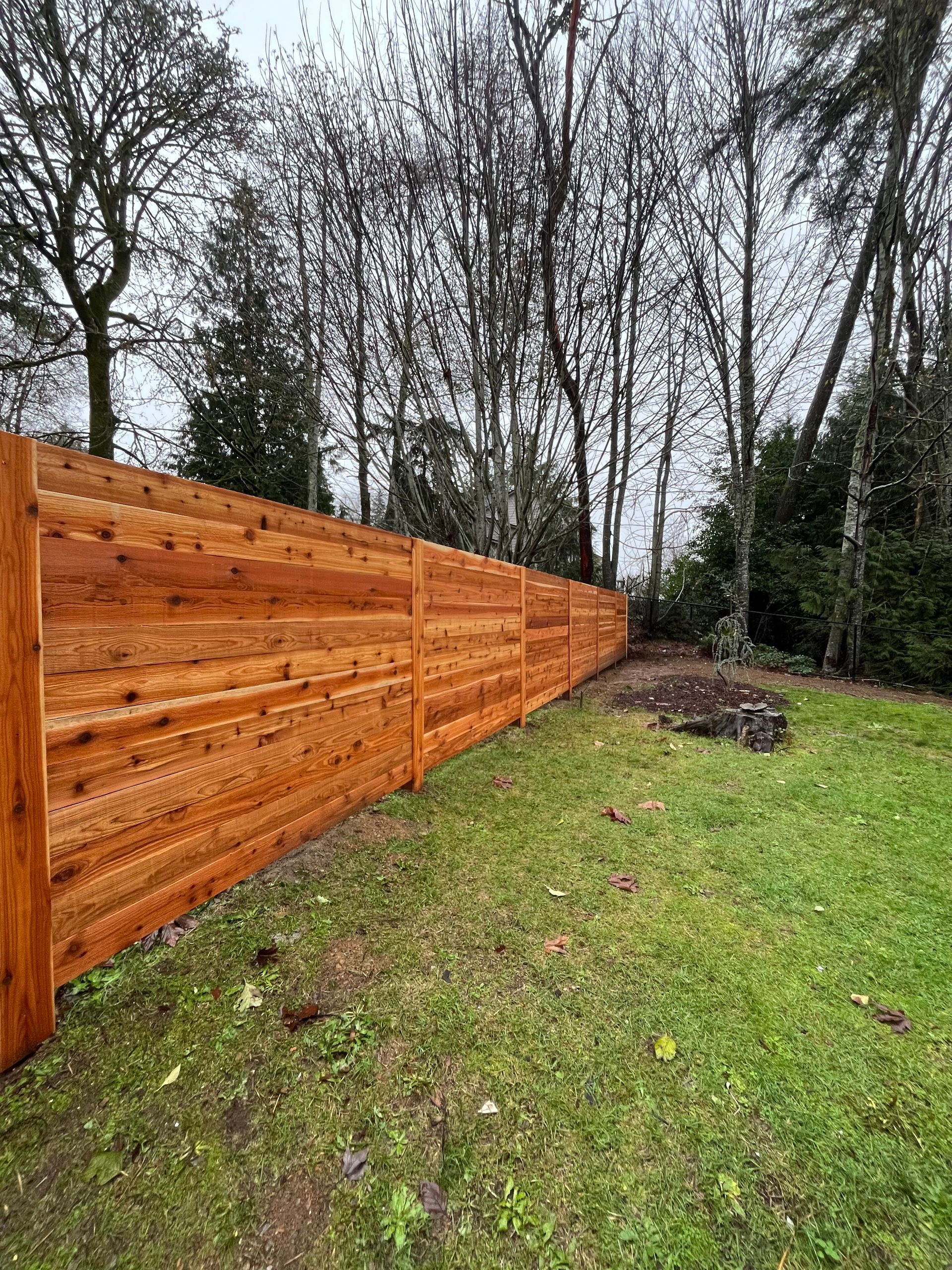 Horizontal Cedar Fence Installation in Bremerton, WA