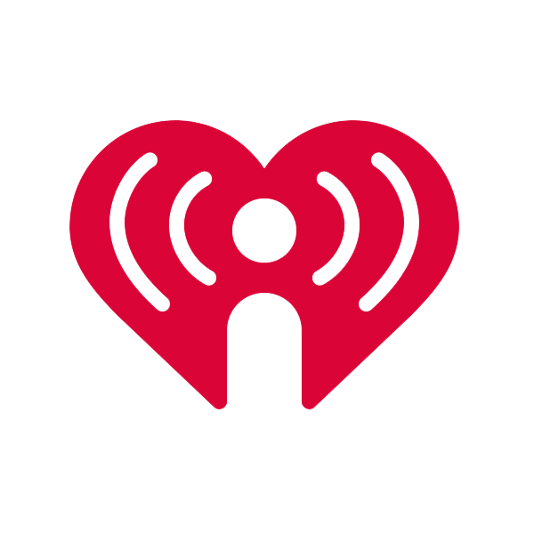 A red heart with a white antenna inside of it