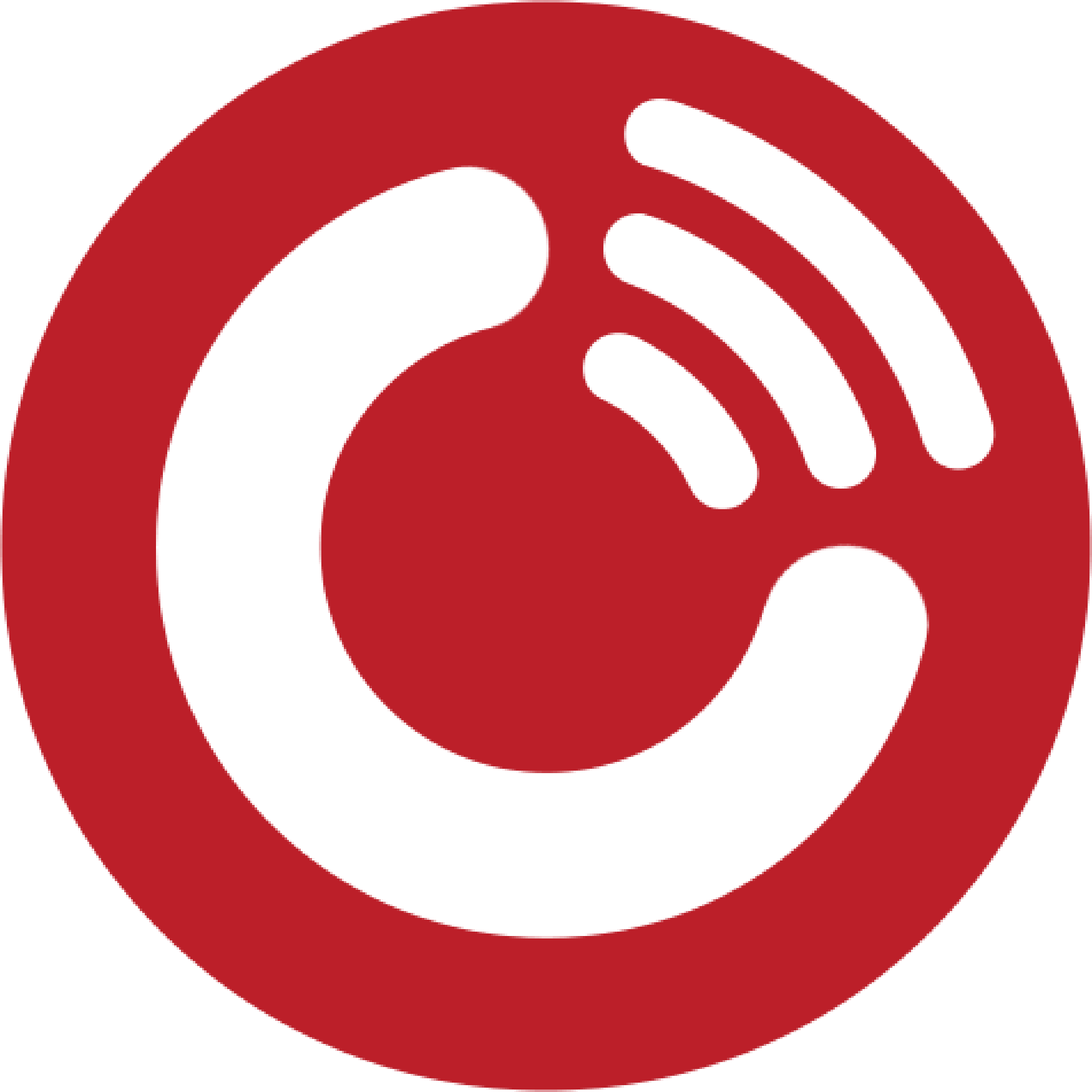 A red circle with a white circle inside of it