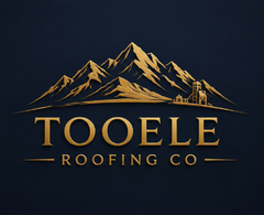 Red Rock Roofing logo with a stylized sandstone mesa on a maroon background