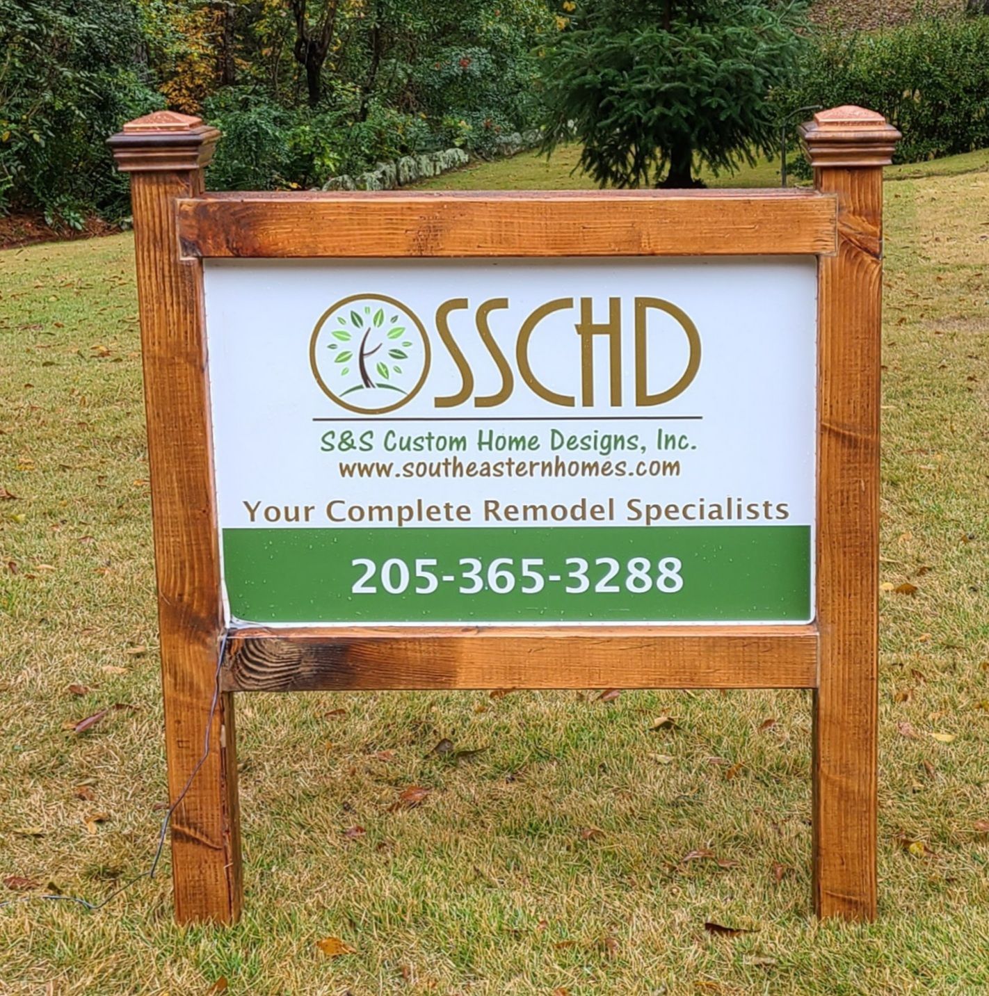 Wooden sign for 
