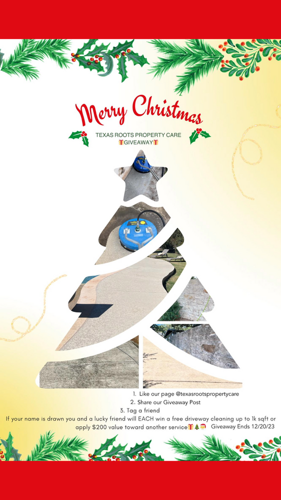 Christmas Card with Christmas Tree Made out of Pictures | Buda, TX | Texas Roots Property Care
