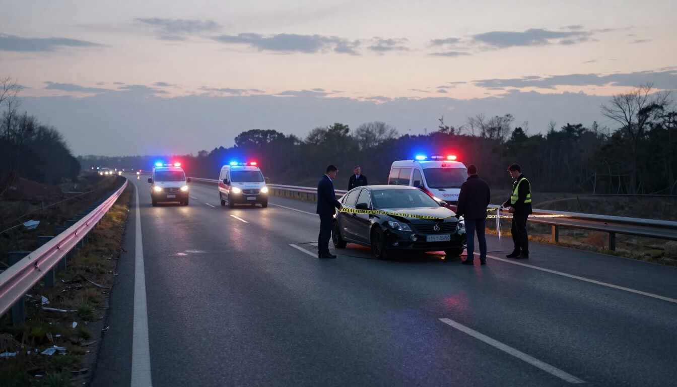 Escena de accidente de tránsito