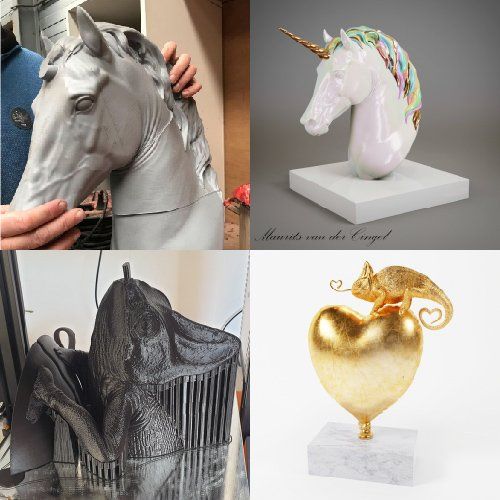 Foto's van ontworpen sculpturen