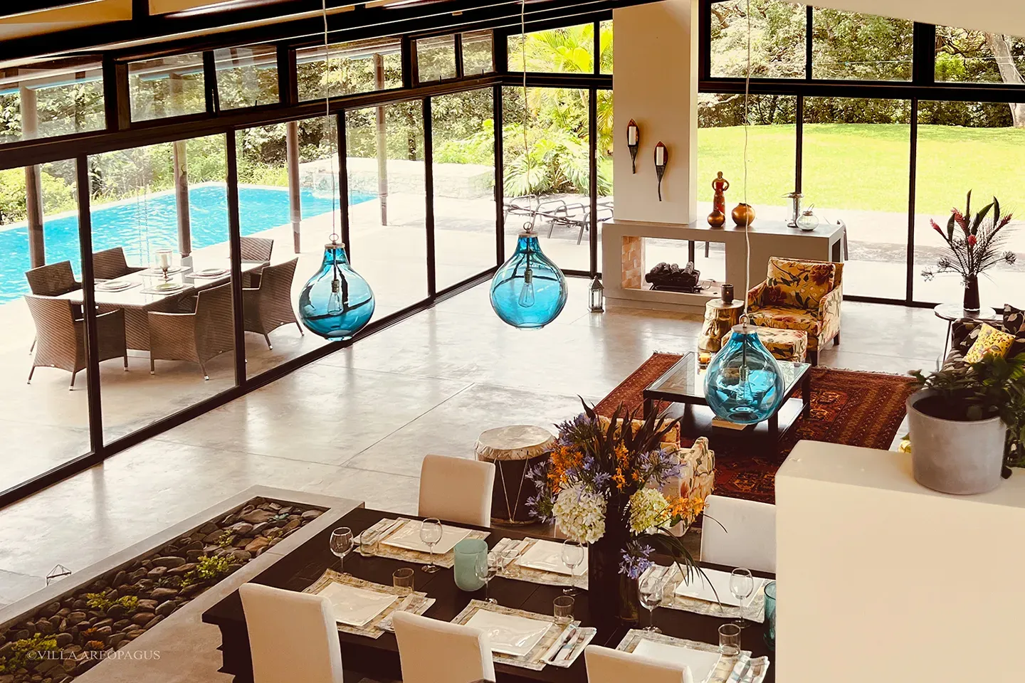 photo great room living dining VIlla Areopagus