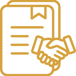 An icon of a hand shaking a piece of paper.