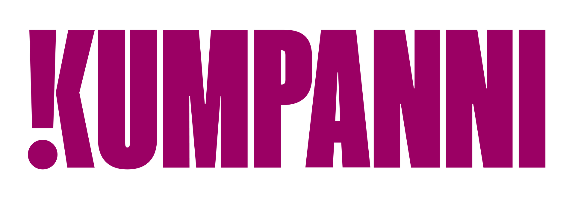 Texte violet disant « !KUMPANNI » sur fond blanc.
