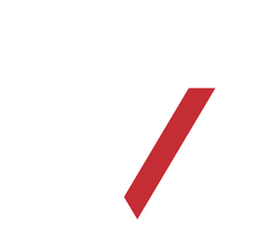 A thick, red diagonal line pointing upward to the right, centered against a plain white background.