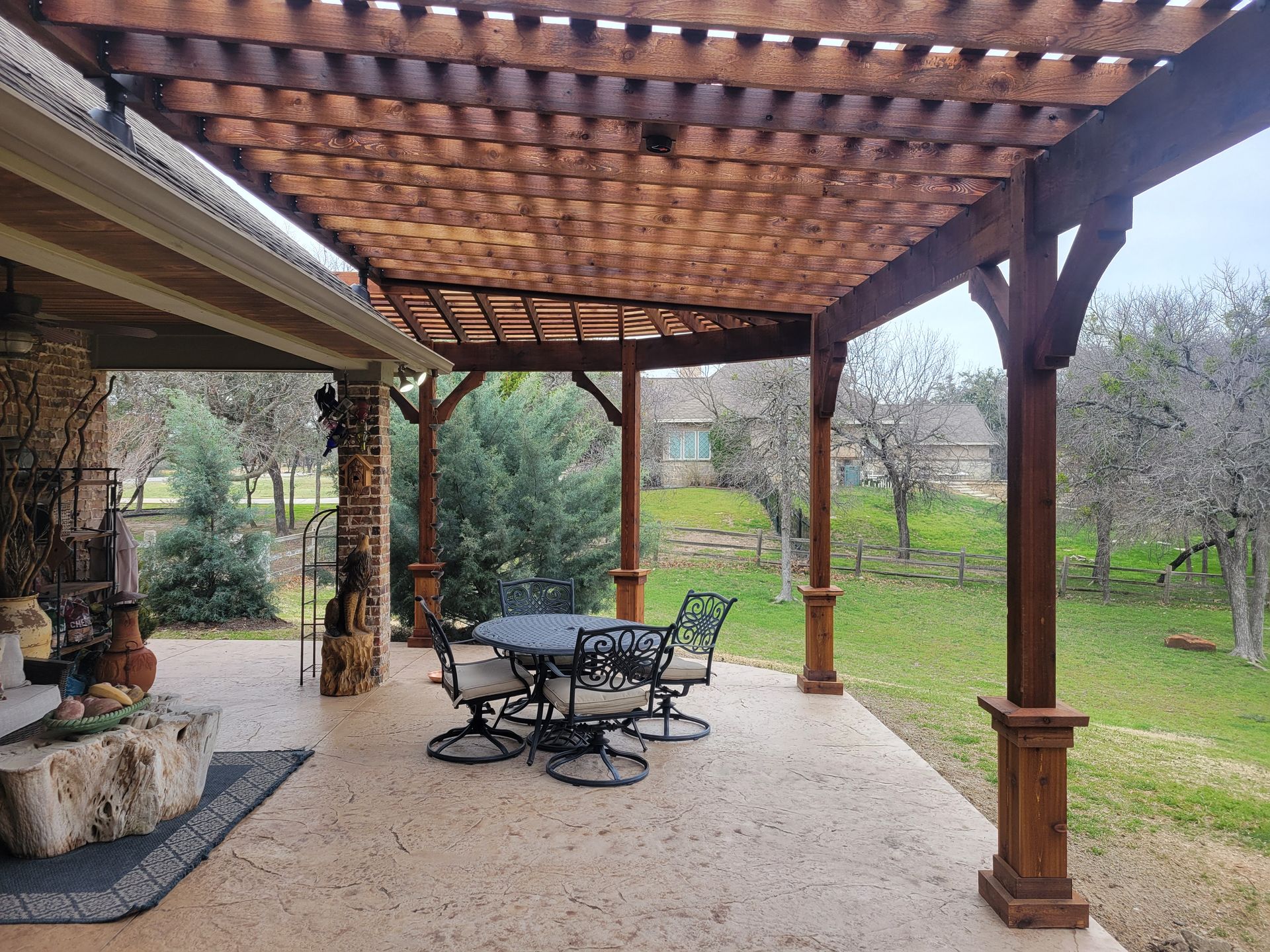 Cedar wood pergola