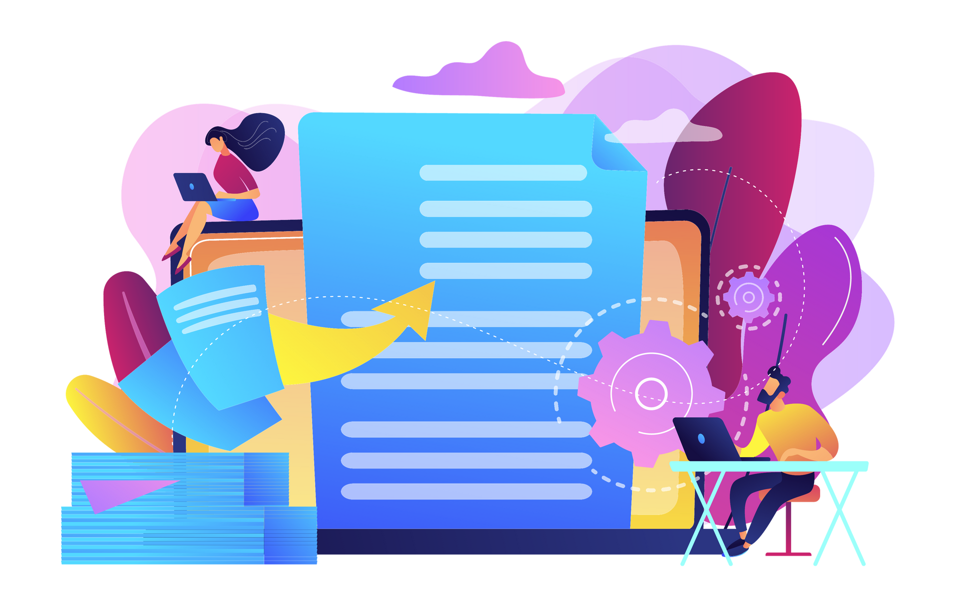 A vector image showing creative content strategy