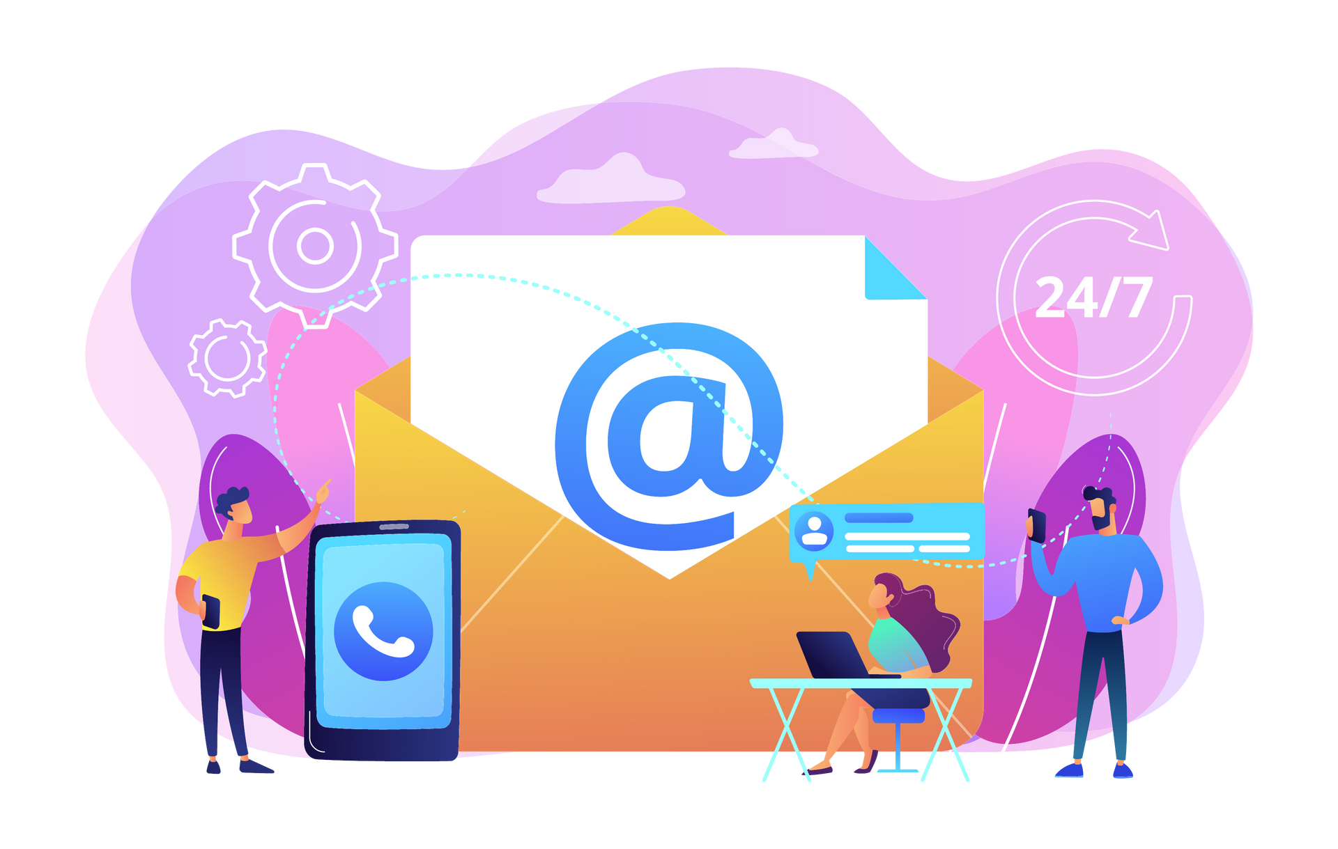 A vector image of secure email services