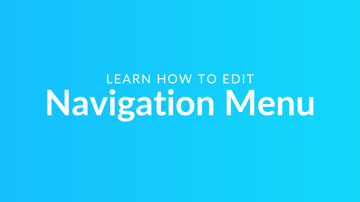 'Navigation Menu Setup Tutorial' in bold font against a computer screen backdrop.