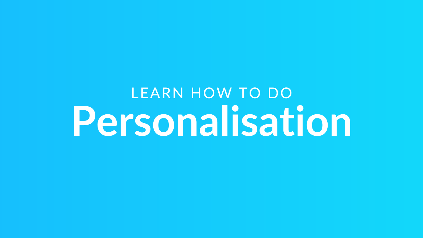 Title text: 'Personalisation' in bold font displayed on a computer screen.