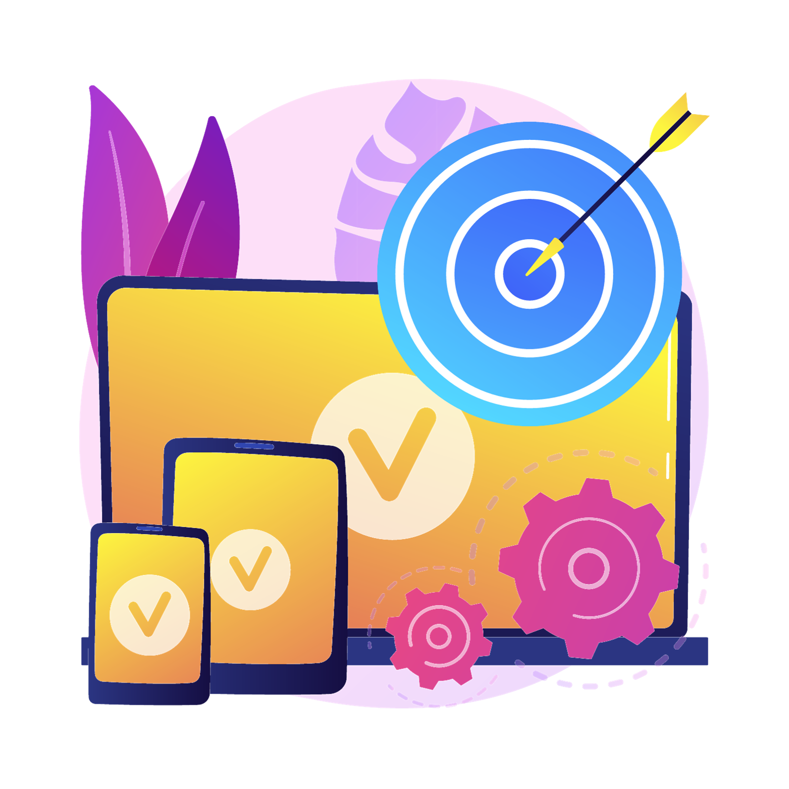 Illustration showcasing responsive web design across devices by Proventus Digital