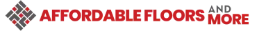 Affordable Floors and More logo in red and gray text with a diamond tile icon