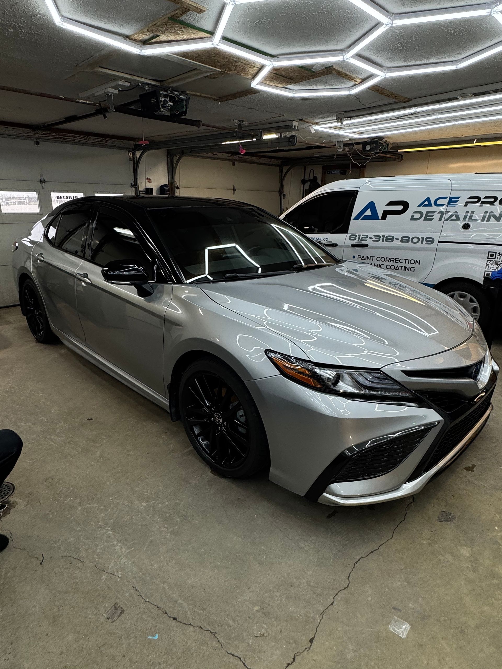Silver Toyota Camry with Exterior Detail and Ceramic Coating