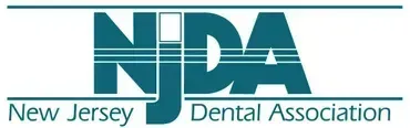 New Jersey Dental Association logo in teal and gray text with stylized NJD letters.