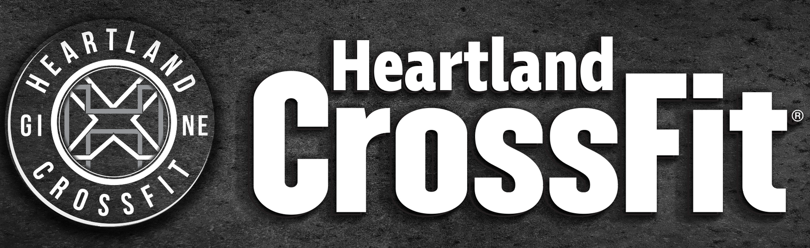 A black and white logo for heartland crossfit