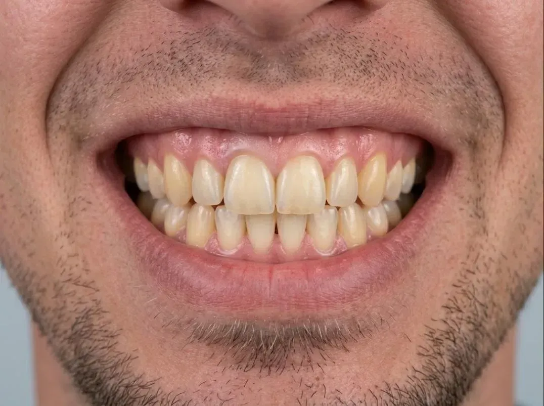Cracked Tooth Repair: natural-looking smile with a crown on a front tooth