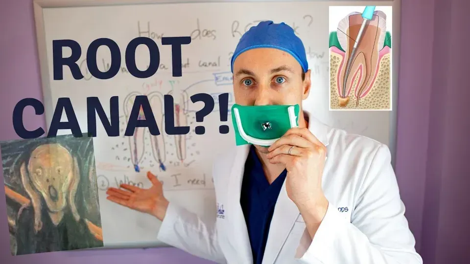 Dr. Godko explaining how a root canal works to relieve tooth pain from an infected nerve, a Deluxe Dentistry & Esthetics video