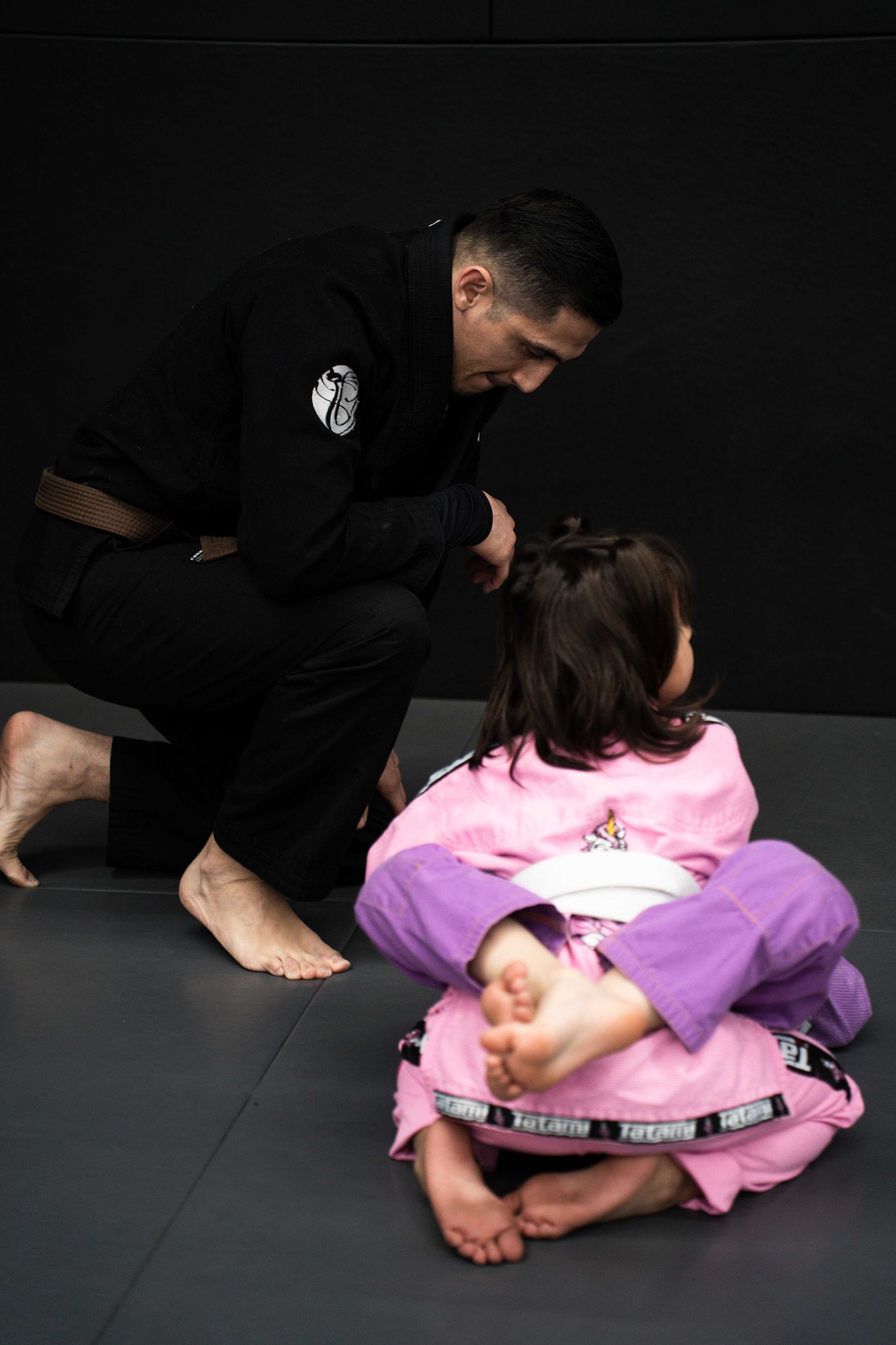 Students practice Brazilian Jiu Jitsu drills at Cobrinha Southwest in Las Vegas, NV.