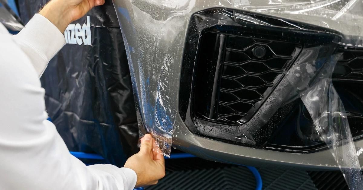 PPF installation on car hood