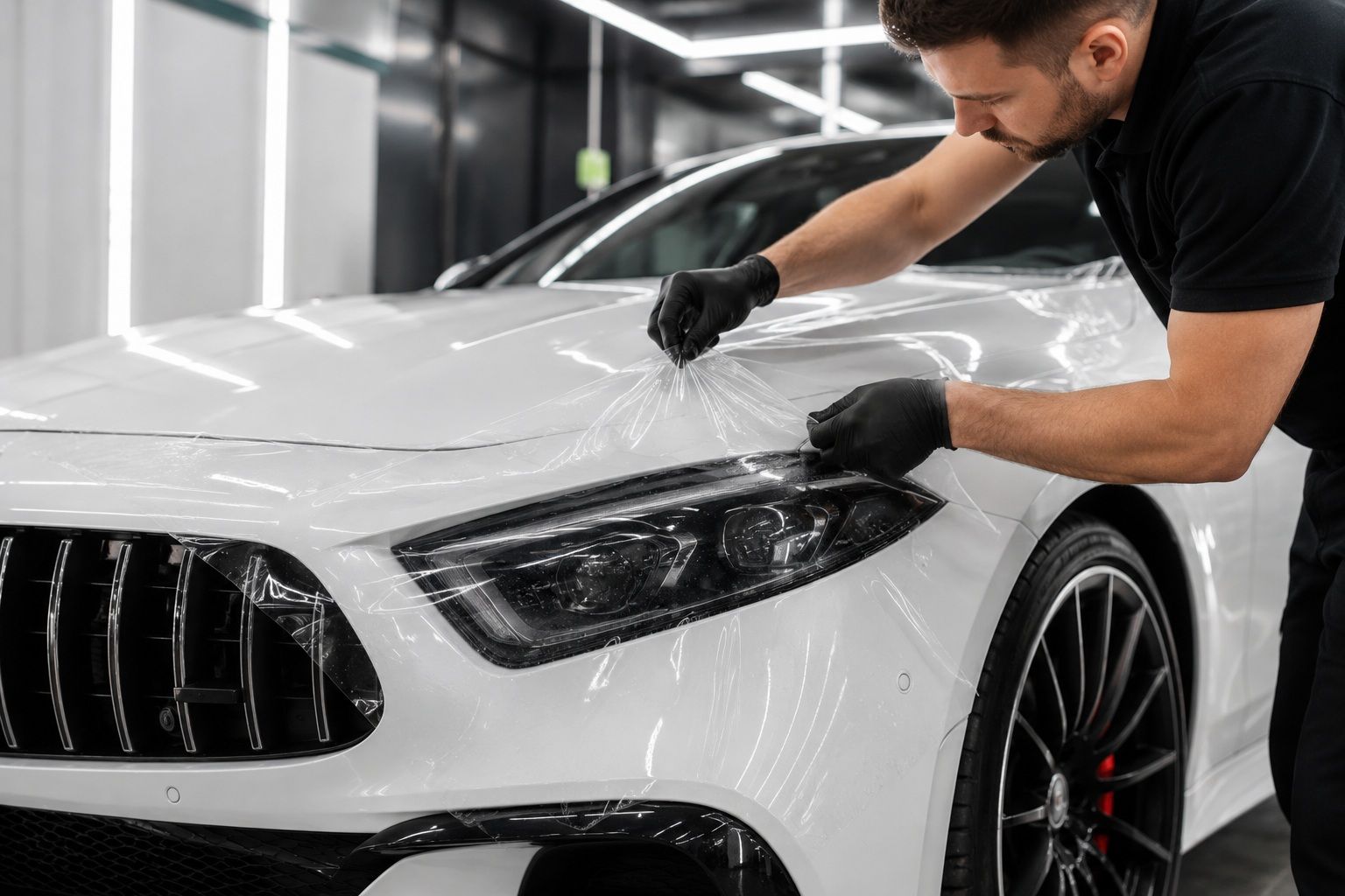 Protected car hood