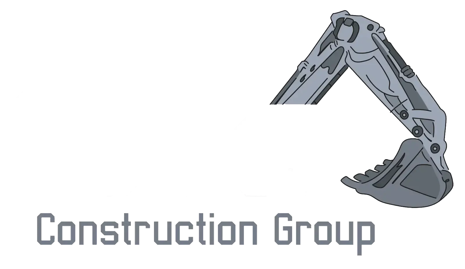 Collier Construction Group A construction group logo with an excavator bucket on a white background.