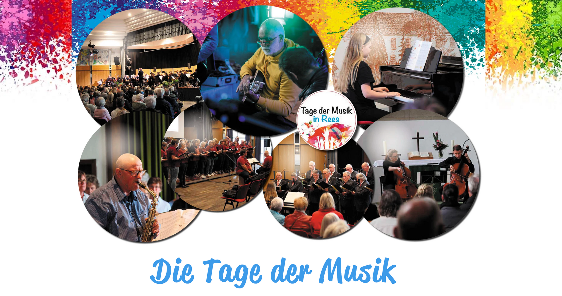 Kollege mit Fotos von unterschiedlichen musikalischen Darbietungen