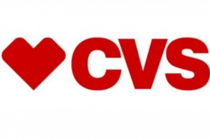 Red heart symbol next to the word "CVS" in red.