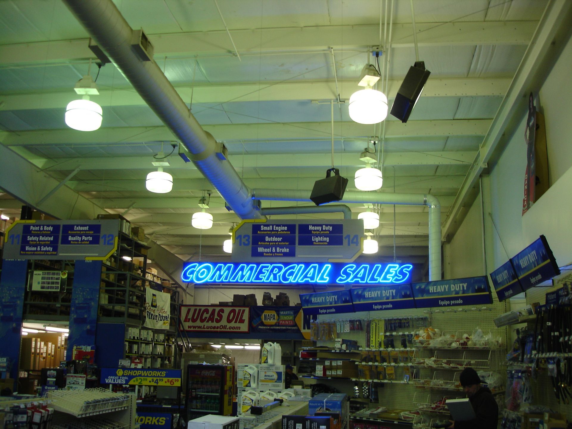 A store with a sign that says commercial sales
