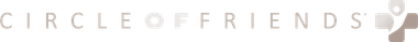 The word circle of friends is written in white on a white background.