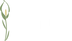 Demunn Funeral Home and Cremation Services logo in white with a flower on the left side