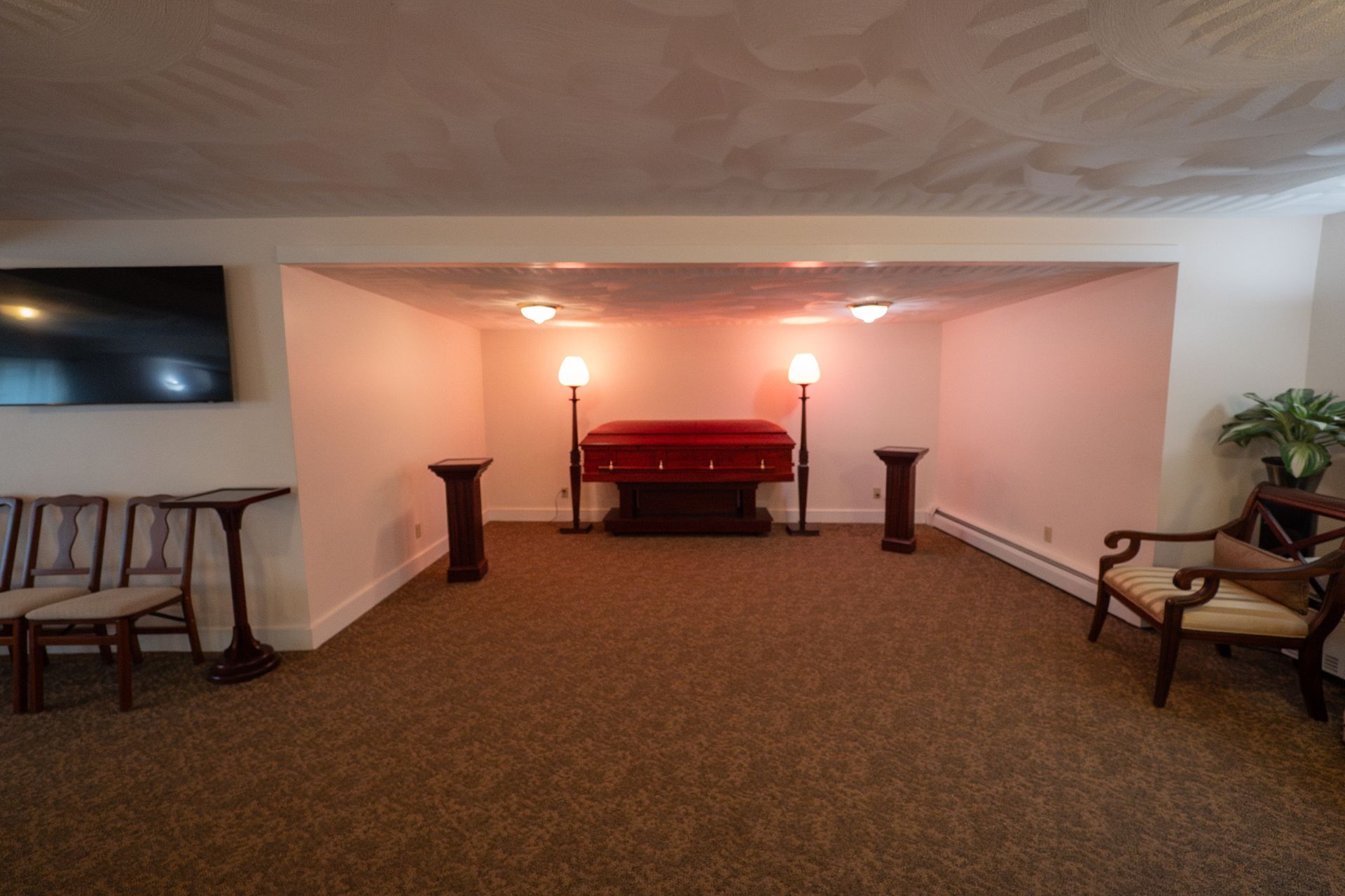 Service room at DeMunn Funeral Home and Cremation Center