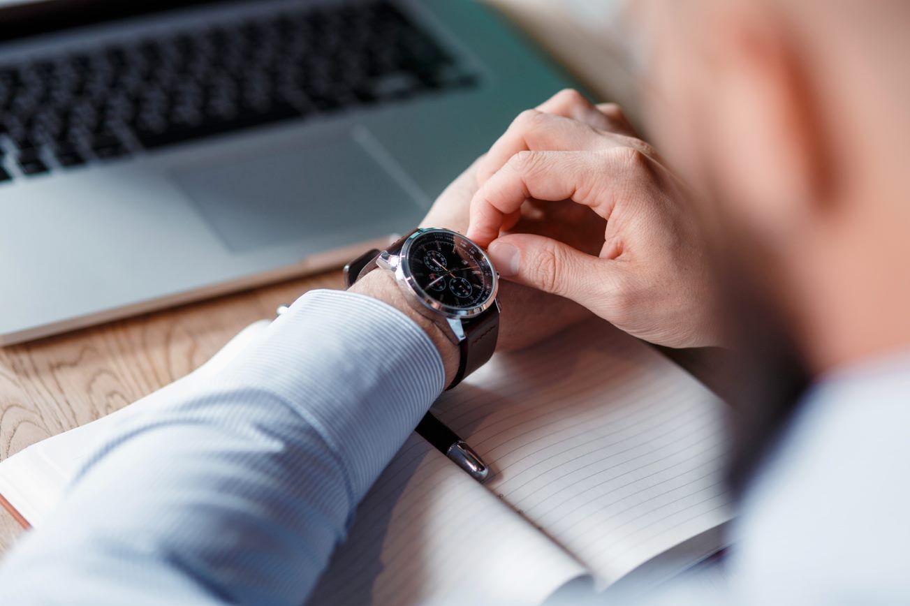 A man checking his watch