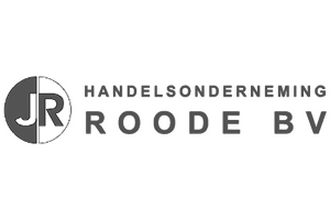 Het logo voor jr roode bv is zwart-wit.