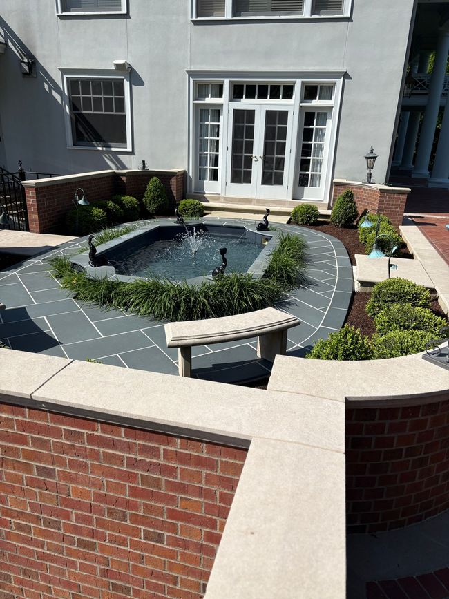 Natural stone veneer on residential facade