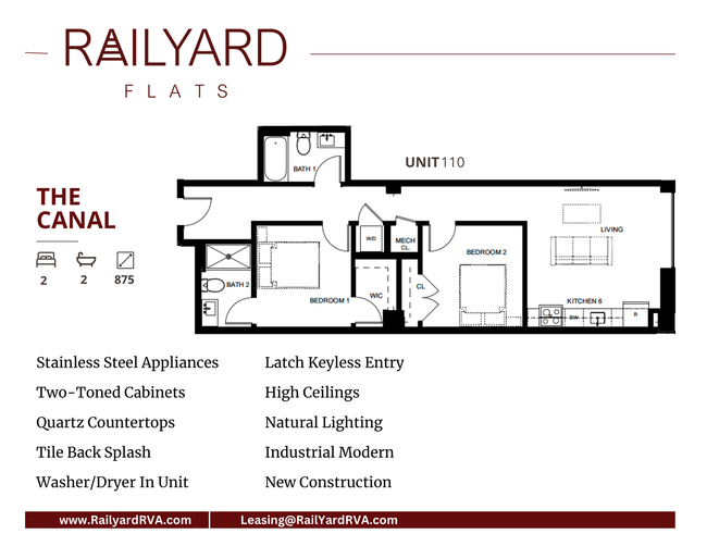 the canal 2 bed 2 bath 875 square ft