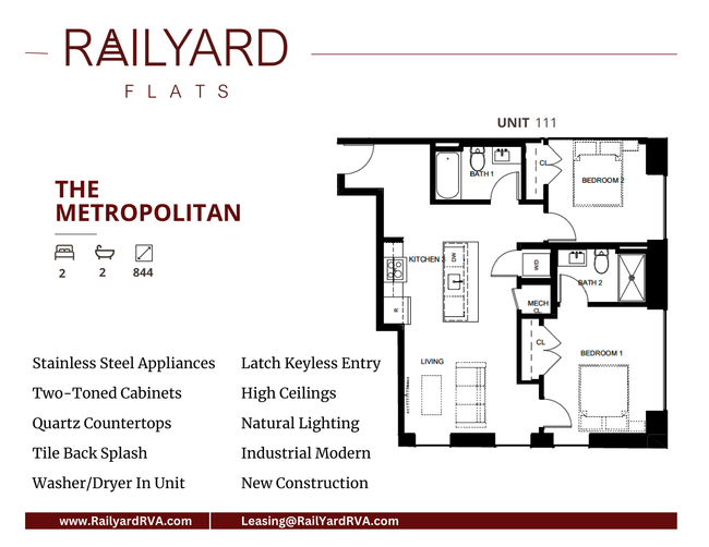 the metropolitan 2 bed 2 bath 844 square ft