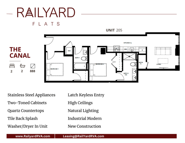 the canal 2 bed 2 bath 888 square ft