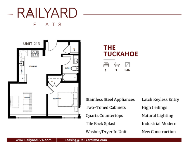 the tuckahoe 1 bed 1 bath 546 sq ft