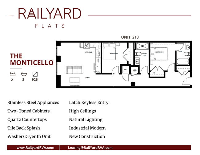 the monticello 2 bed 2 bath 926 square ft