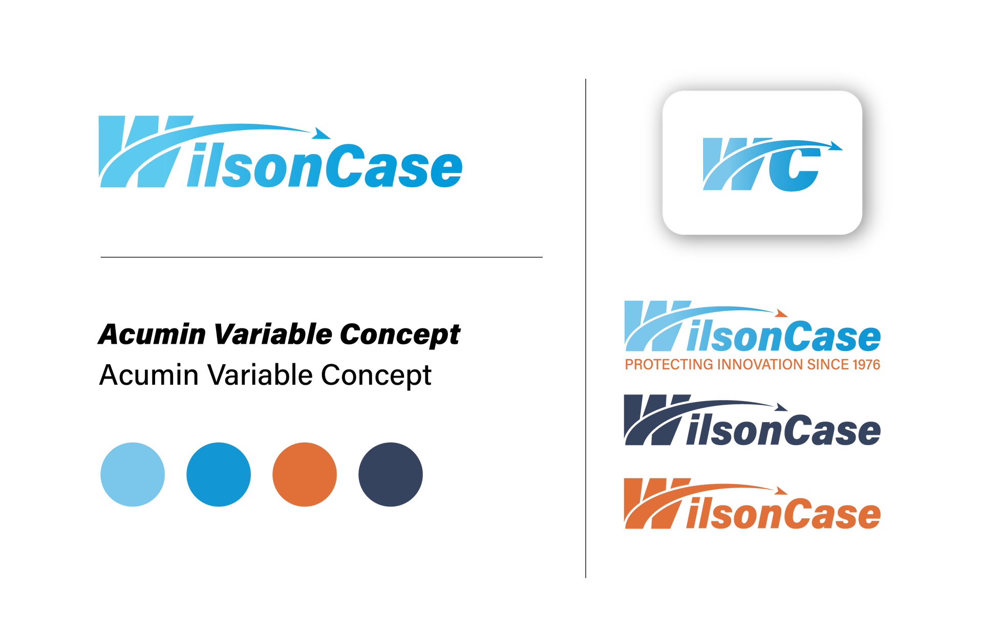 Branding image of Wilsoncase, showing their logos, colors, and Icon logo
